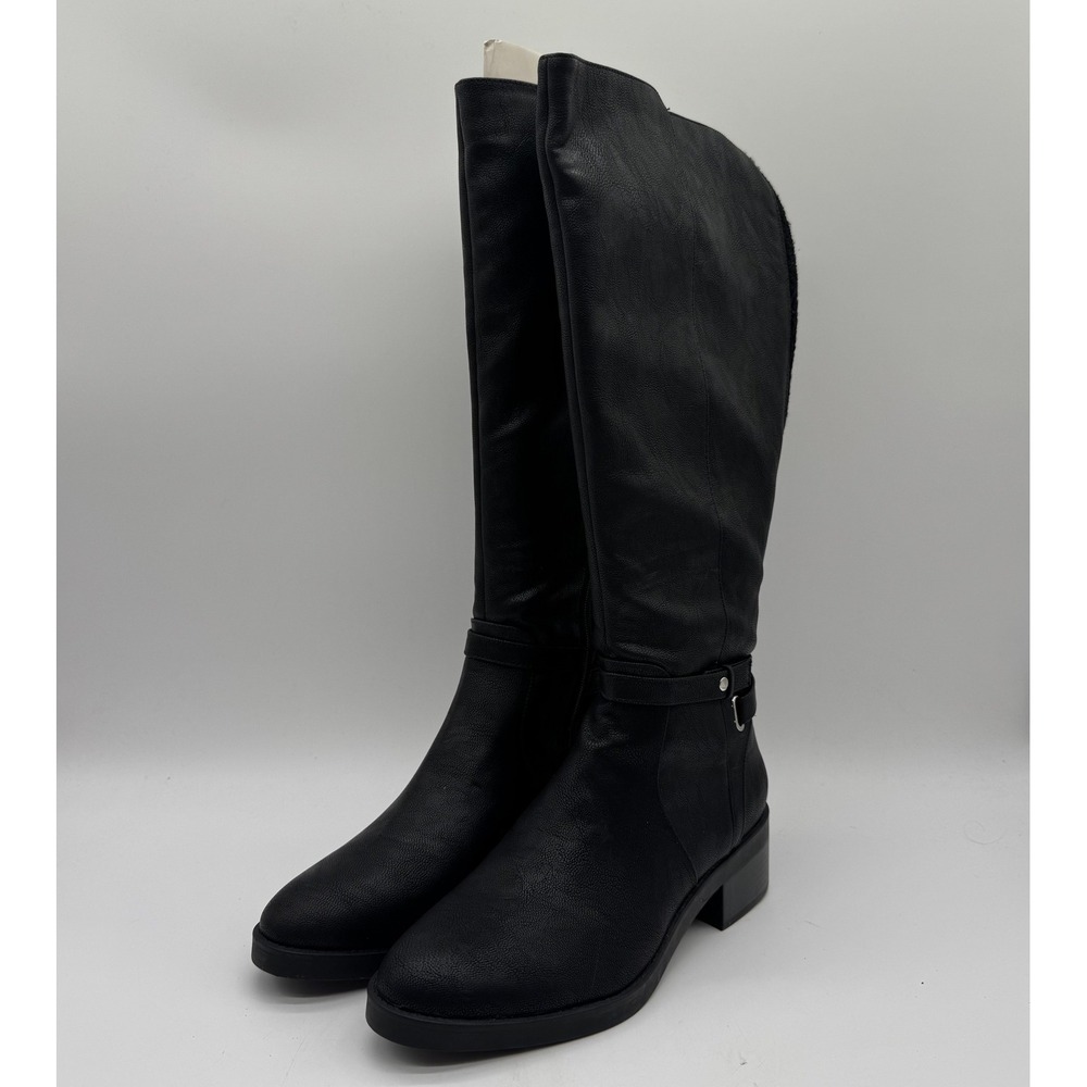 LifeStride Berkley Womens US 11 M Wide Calf Black Knee High Riding Boots Zip New